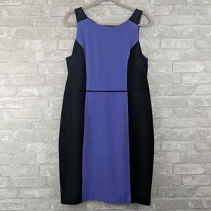 Purple and Black Color Block Sheath Dress